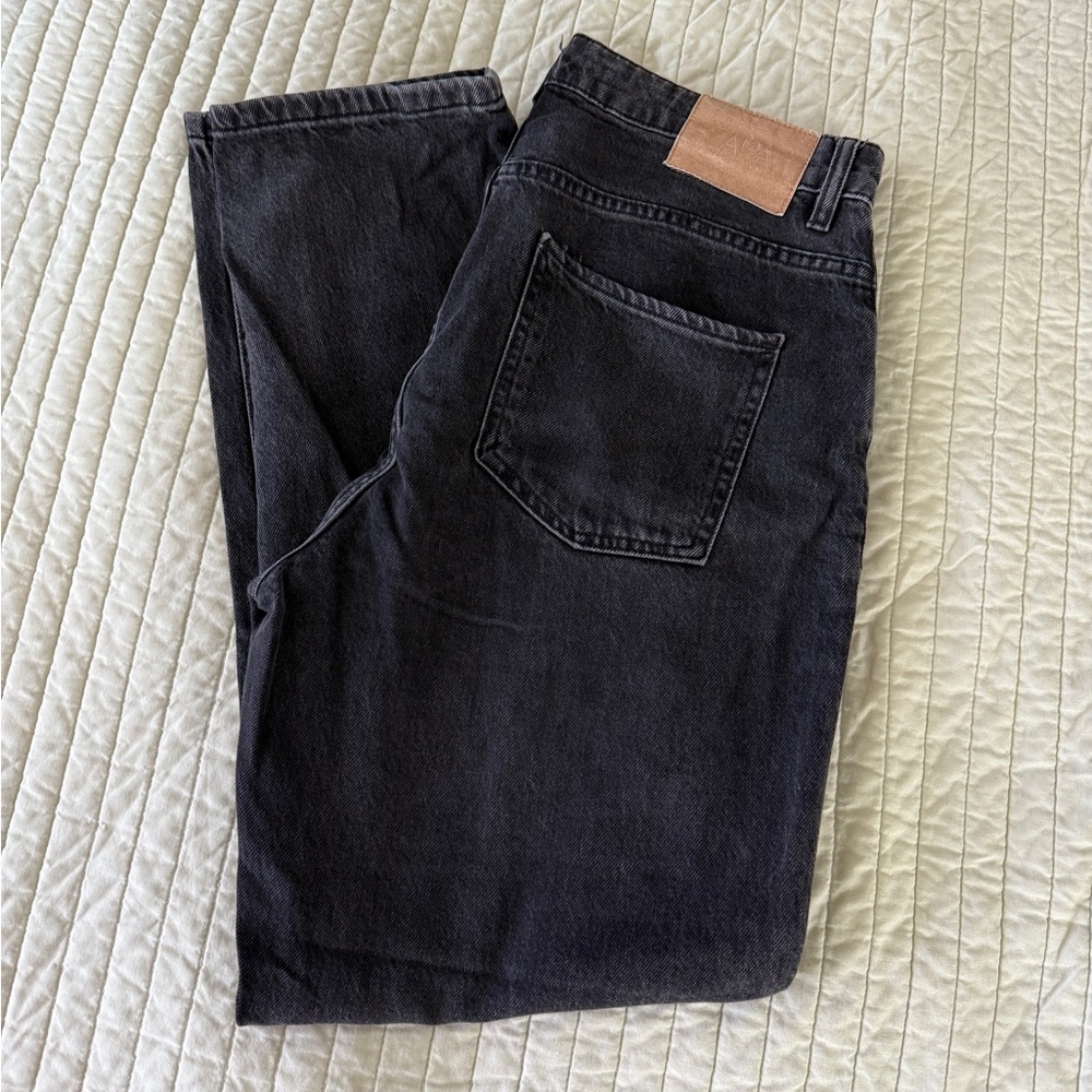 Zara washed black mom jeans 8 / 40